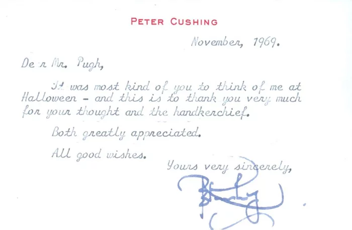 Peter Cushing autograph