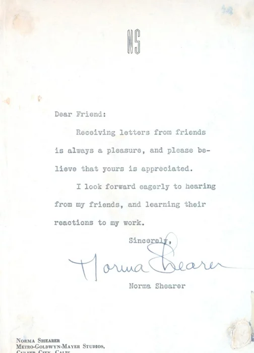 Norma Shearer autograph