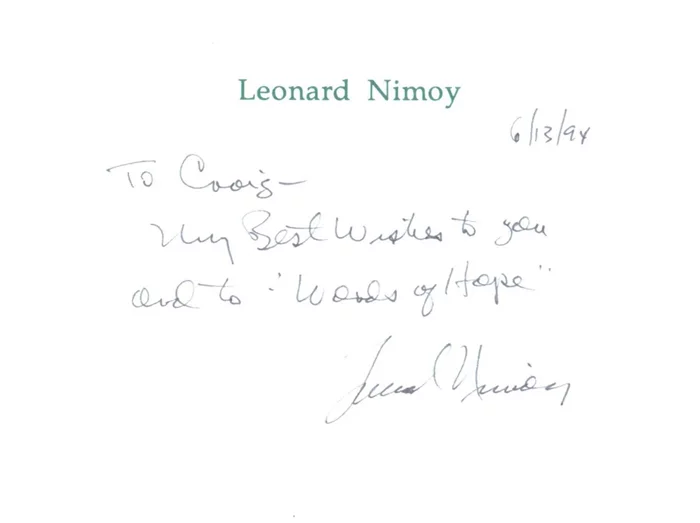 Leonard Nimoy autograph