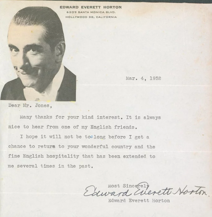Edward Everett Horton autograph