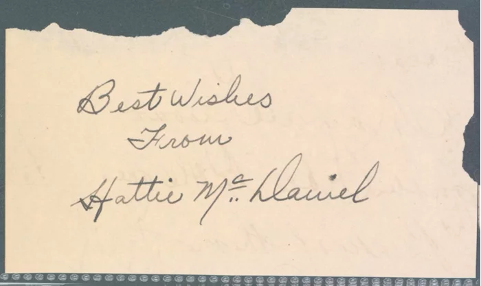 Hattie McDaniel autograph