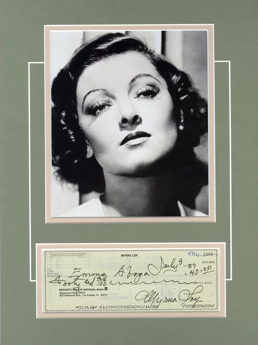 Myrna Loy autograph