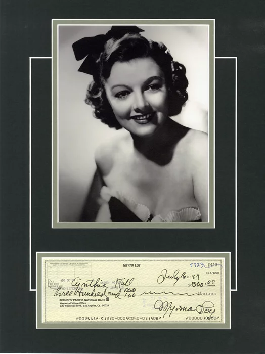Myrna Loy autograph