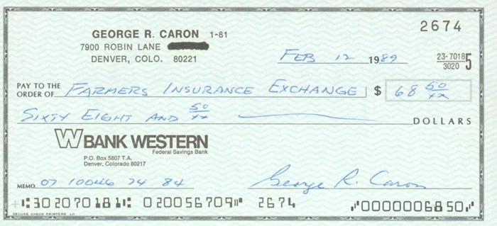 George Caron autograph