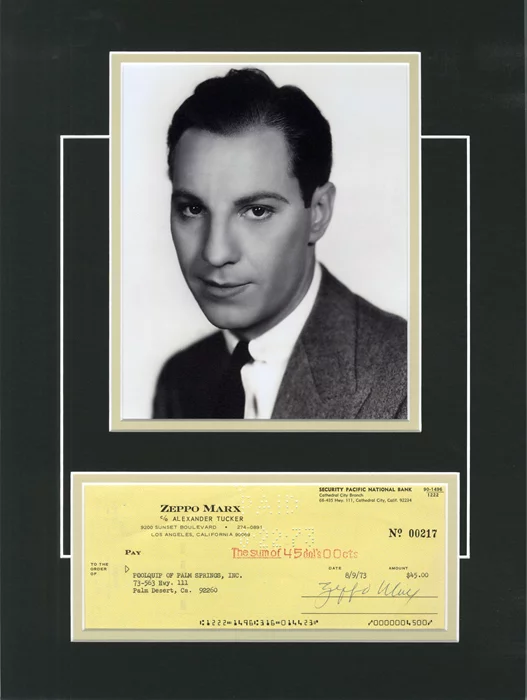 Zeppo Marx autograph