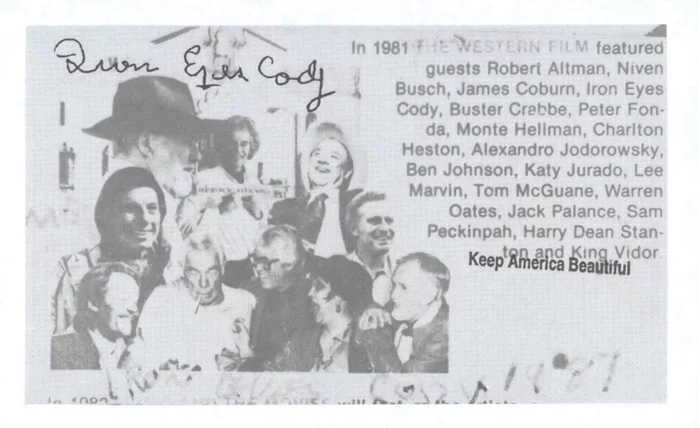 Iron Eyes Cody autograph