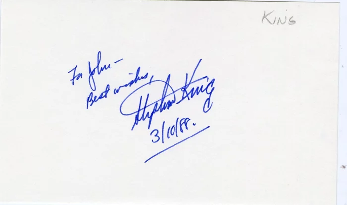 Stephen King autograph
