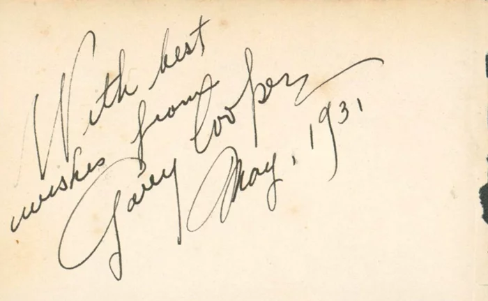 Gary Cooper autograph