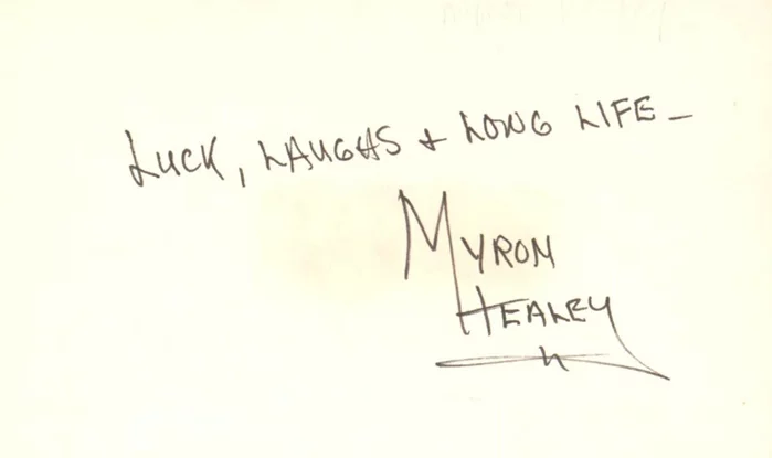 Myron Healey autograph