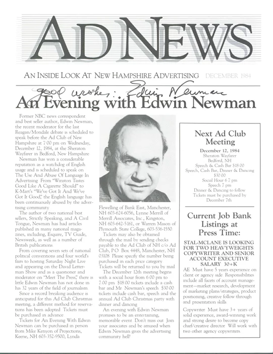 Edwin Newman autograph
