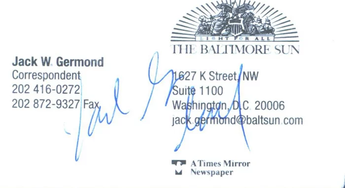 Jack Germond autograph