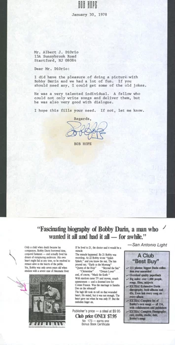 Bob Hope autograph
