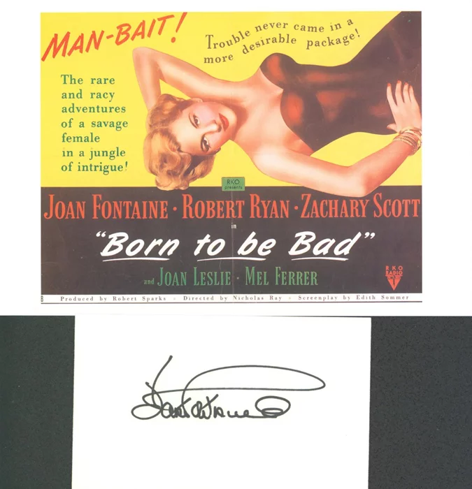 Joan Fontaine autograph