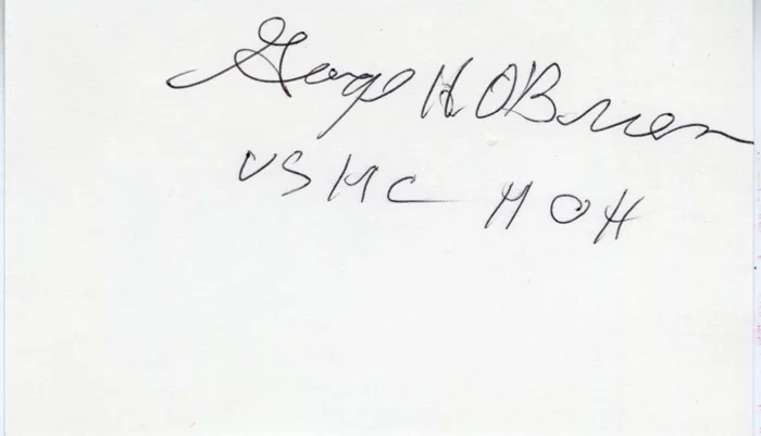 George H. O'Brien autograph