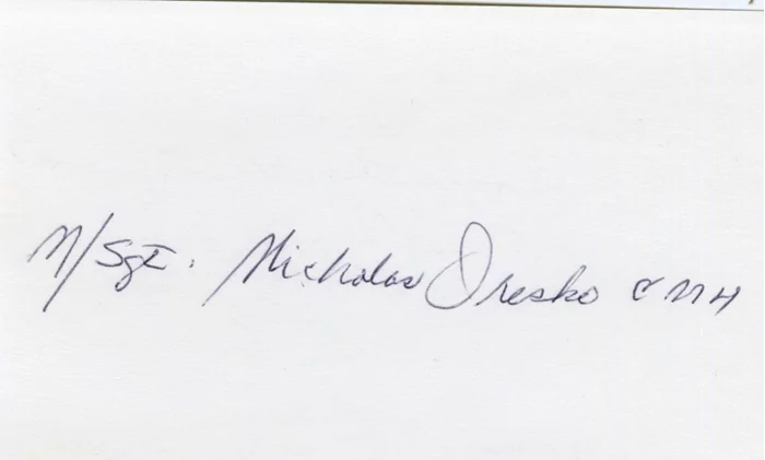 Nicholas Oresko autograph