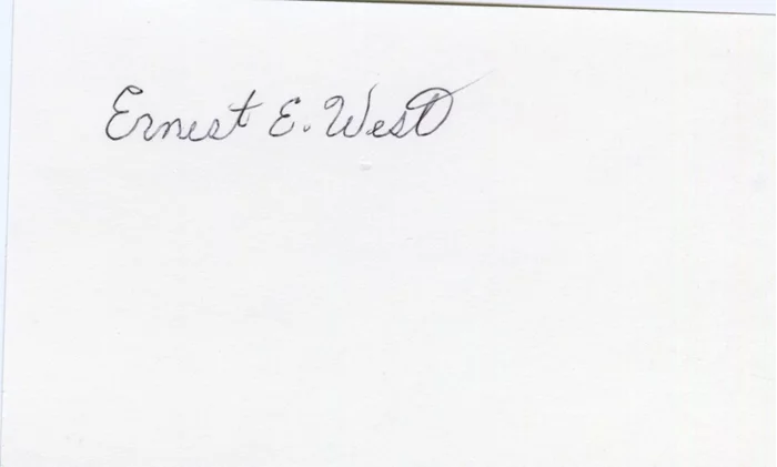 Ernest E. West autograph