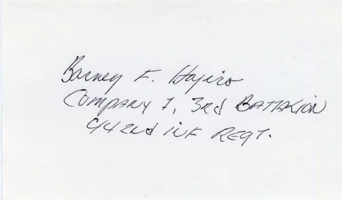 Barney Hajiro autograph