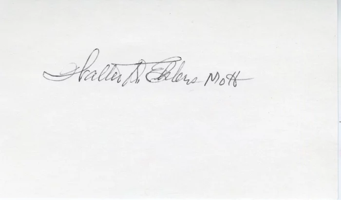 Walter D. Ehlers autograph