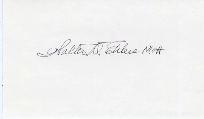 Walter D. Ehlers autograph