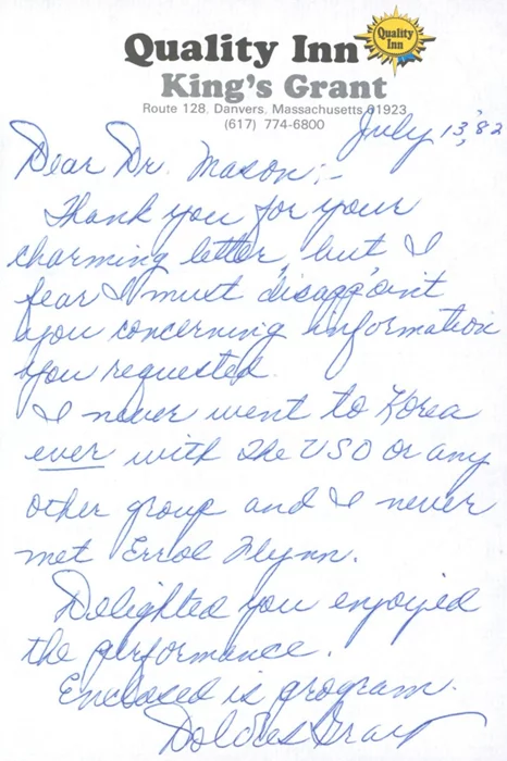Dolores Gray autograph