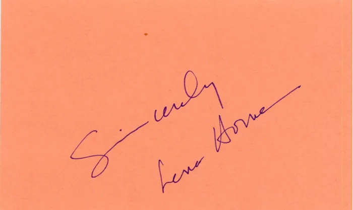 Lena Horne autograph