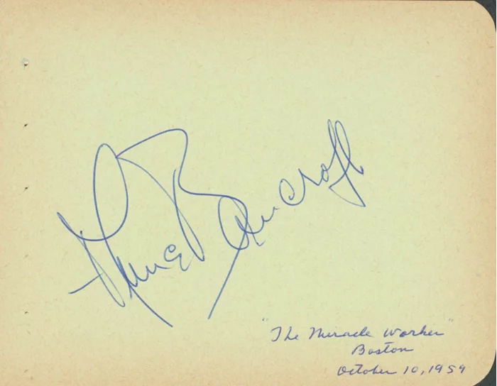 Anne Bancroft autograph