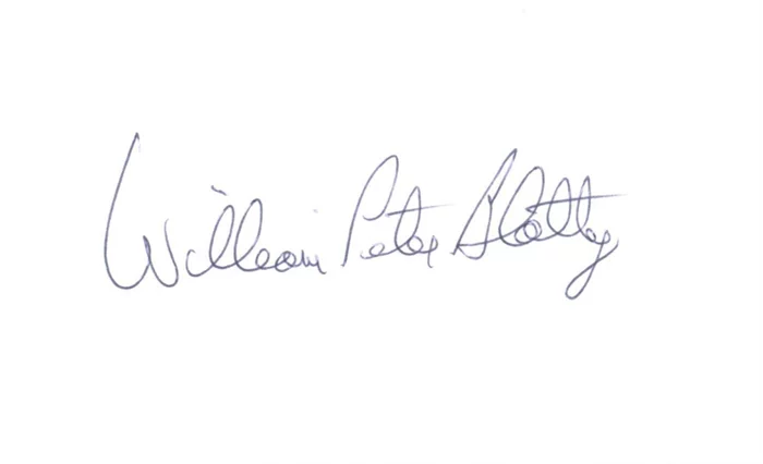 William Peter Blatty autograph