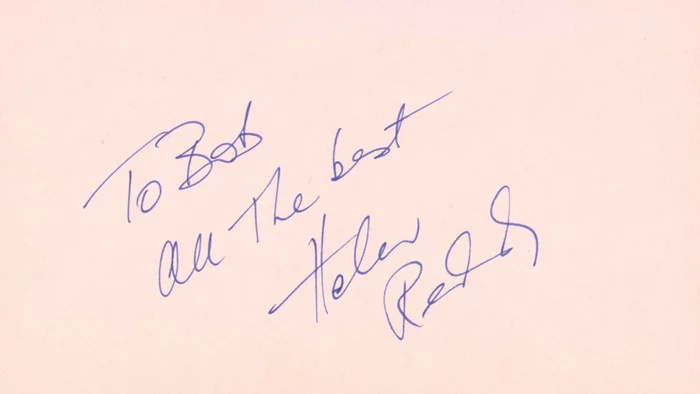 Helen Reddy autograph