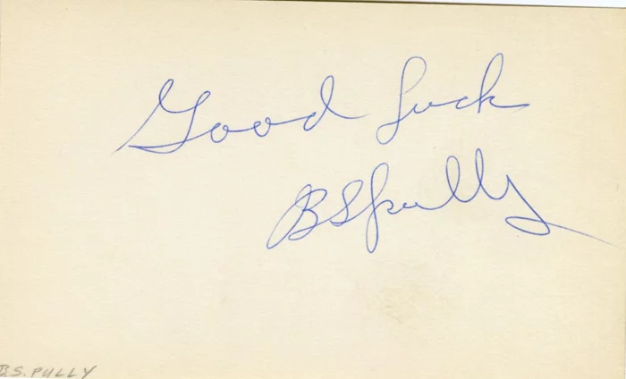 B.S. Pully autograph