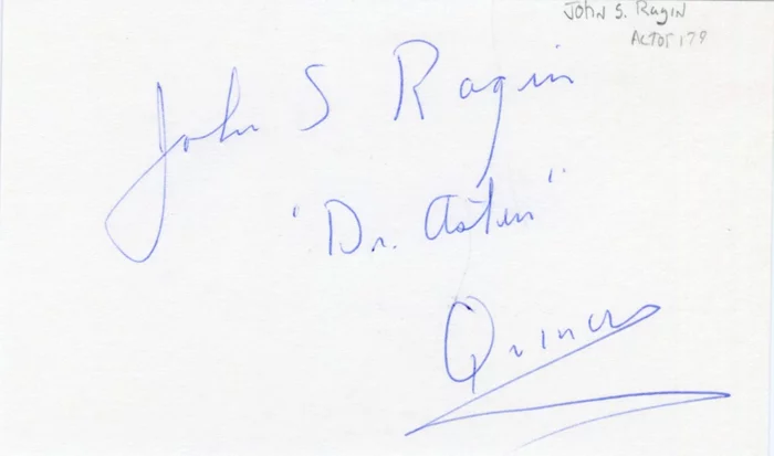 John S. Ragin autograph