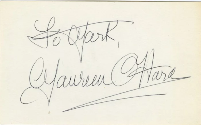 Maureen O'Hara autograph