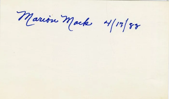 Marion Mack autograph