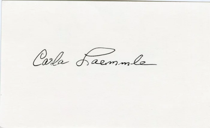 Carla Laemmle autograph
