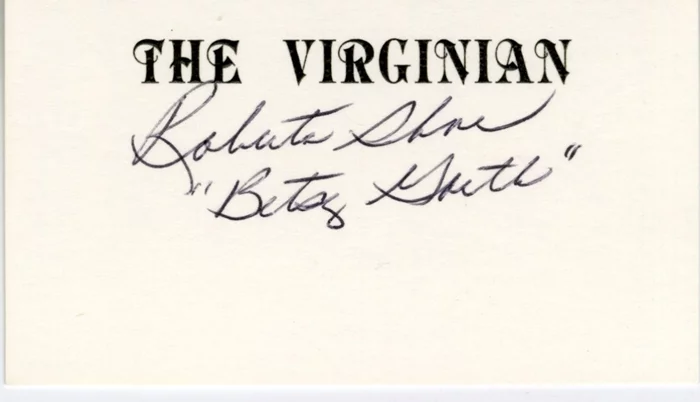 Roberta Shore autograph