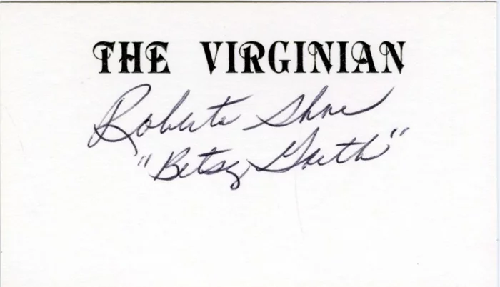 Roberta Shore autograph