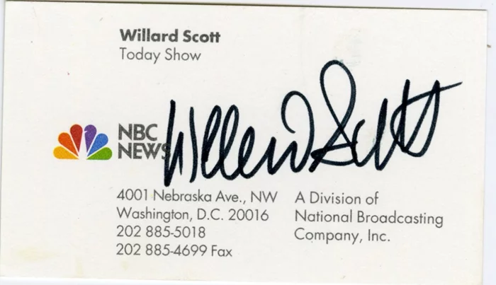 Willard Scott autograph