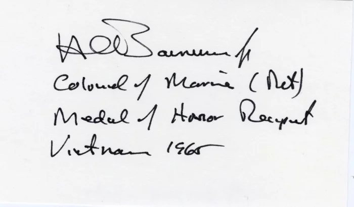 Harvey Barnum autograph