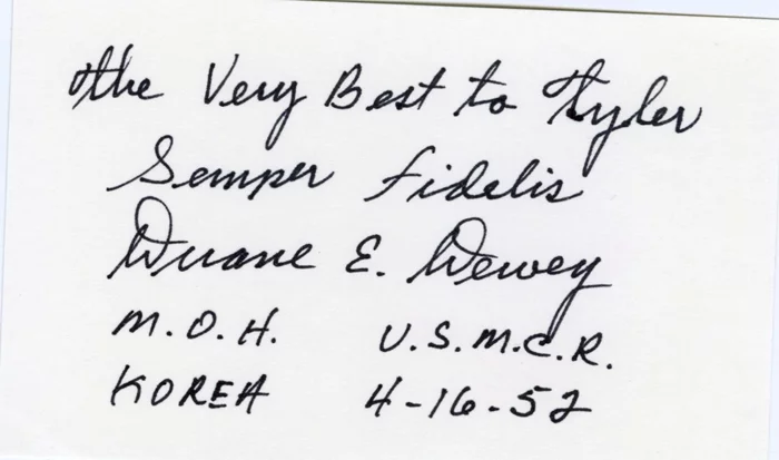 Duane E. Dewey autograph