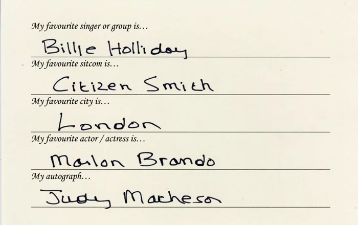 Judy Matheson autograph