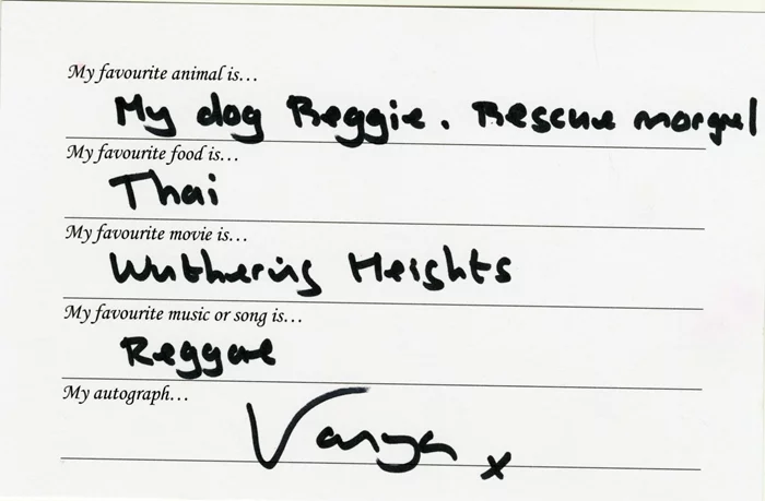 Vanya Seager autograph