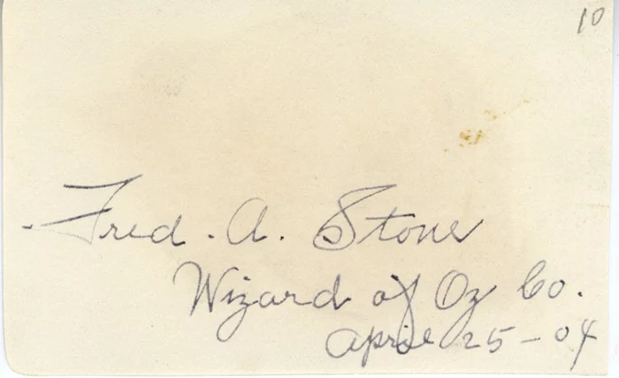 Fred Stone autograph