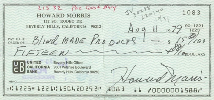 Howard Morris autograph