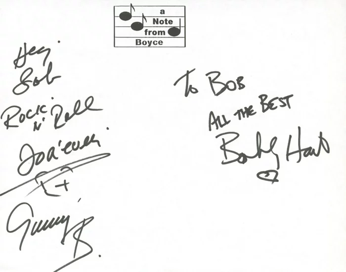 Boyce and Hart autograph