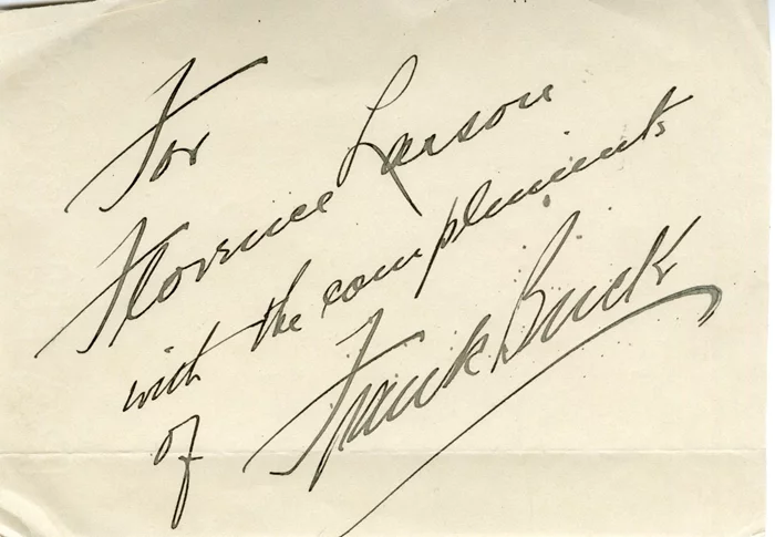 Frank Buck autograph