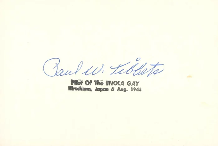 Paul W. Tibbets autograph