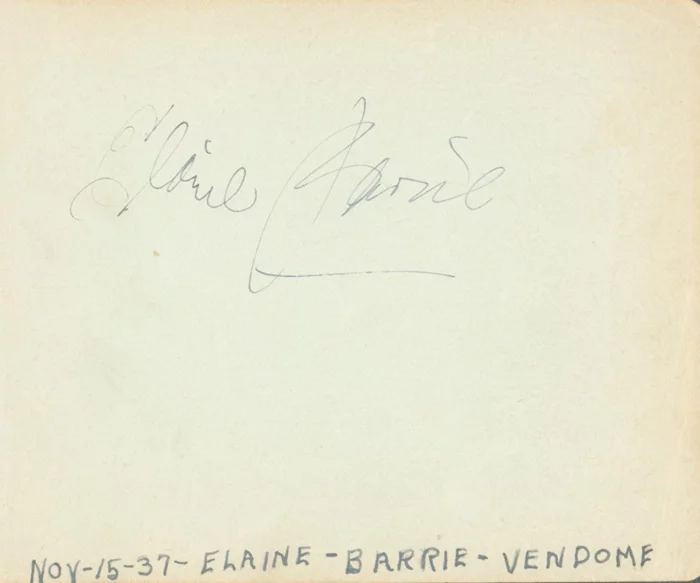 Elaine Barrie autograph