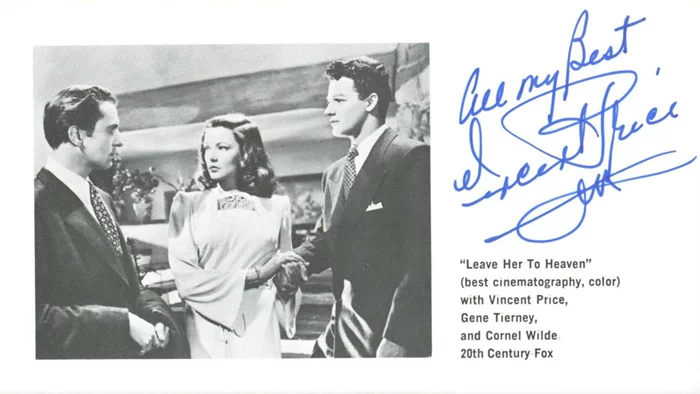 Vincent Price autograph