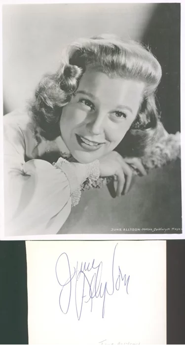 June Allyson autograph