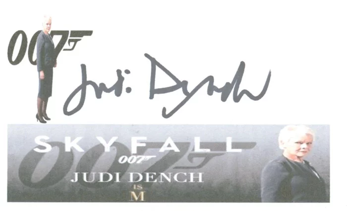 Judi Dench autograph