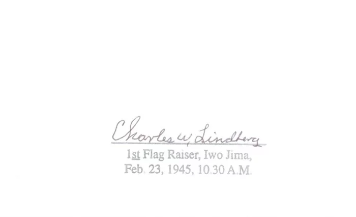 Charles W. Lindberg autograph